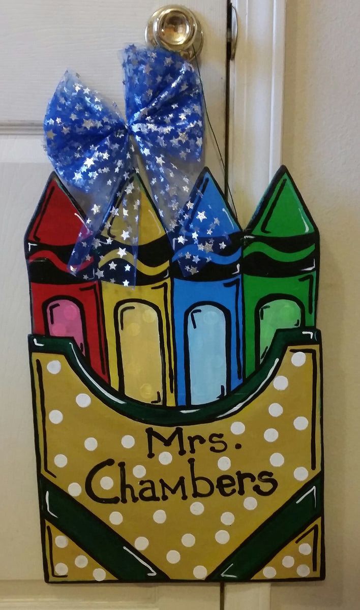 Teacher Crayon Box Door Hangers Creole Lady Creations